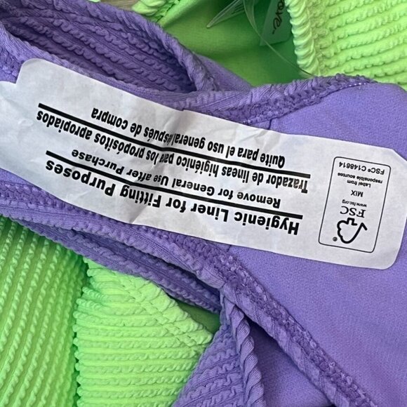 🆕 Salt + Cove Green & Purple Ribbed Cutout One-Piece Swimsuit Size Large - NWT - Picture 10 of 10